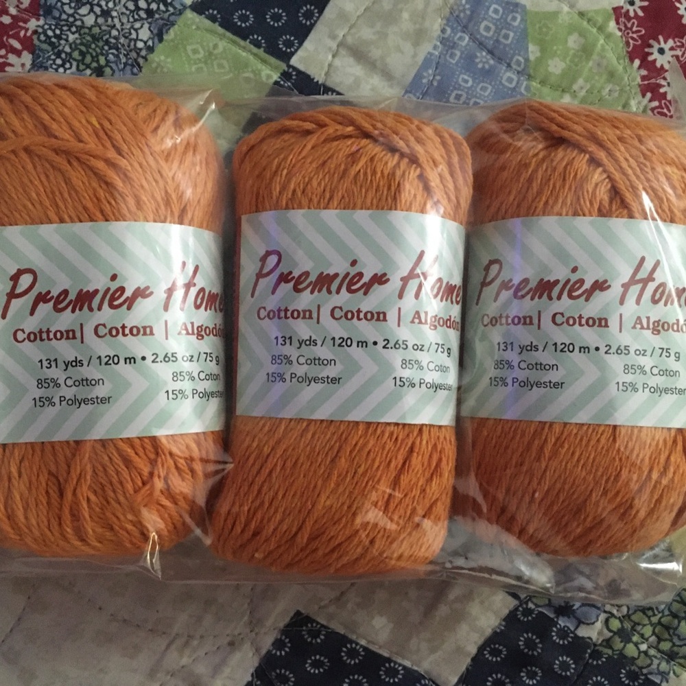 3 pack Cotton Yarn in Warm Orange